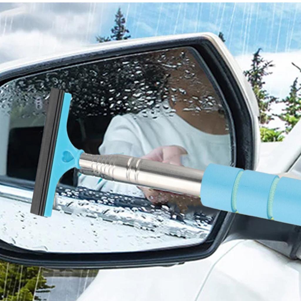 Telescopic Car Rearview Side Mirror Squeegee Glass Cleaning Tool For Window Cleaning Brush Handheld Wiper Scraper