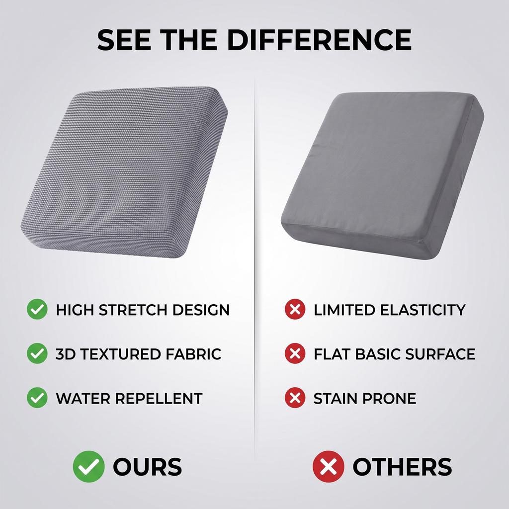 Stretch Individual Seat Cushion Cover Sofa Couch Cushion Cover Slipcover Splashproof Polyester 19.69 24.8in Length