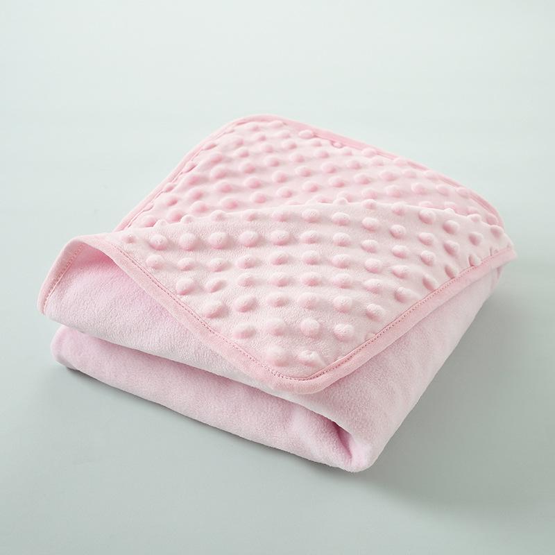 Newborn Mung Bean Velvet Soothing Baby Swaddle Blanket with Double Layer Edging and Bubble Press Design
