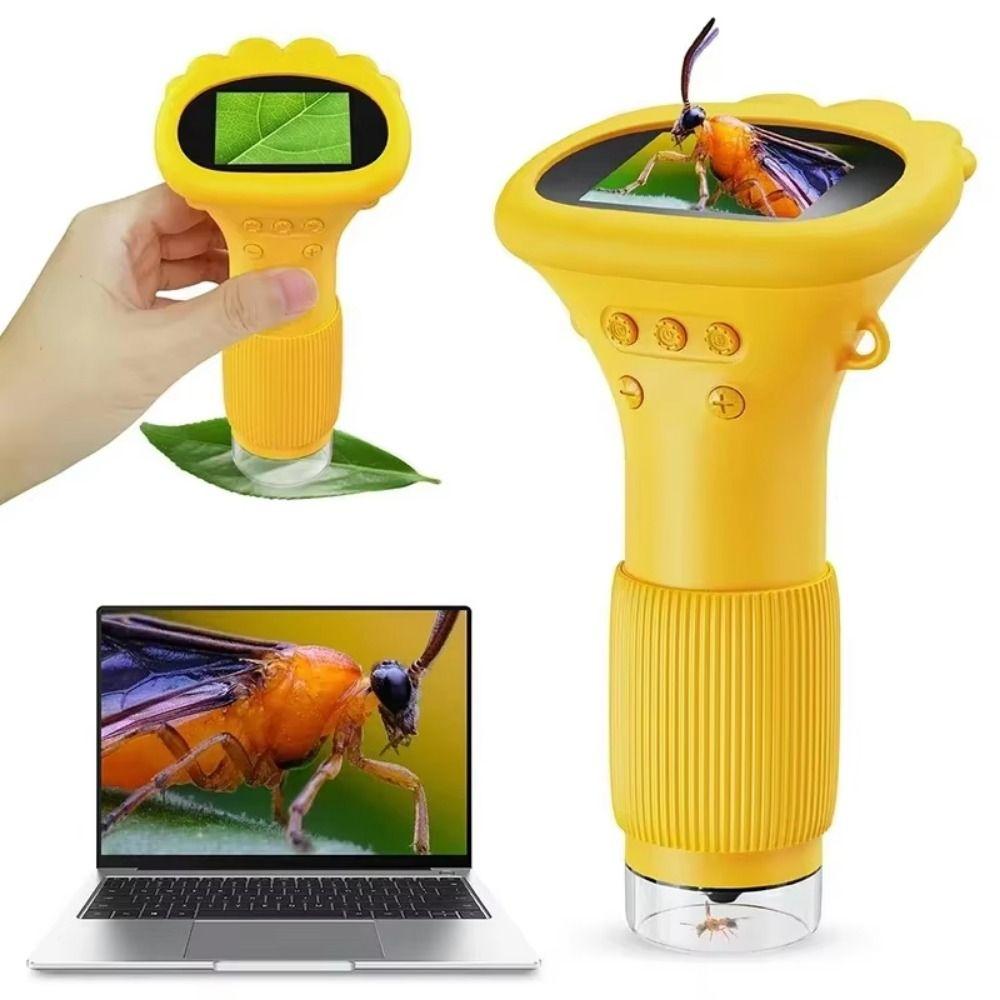 Portable Handheld Digital Microscope 2 Inch IPS Screen Kids Microscope Insect Magnifier