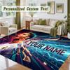 Crystal Velvet Square Rug Custom NameCristiano Ronaldo Pattern Non Slip Home Floor Decor Rug