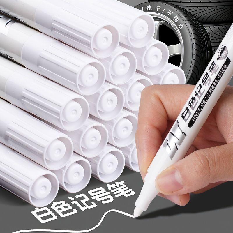 10/1pcs White Marker Pen Waterproof Oil Proof for Plastics Paper Signature Cardboard , Tires, Painting Metal Logistics, Factory