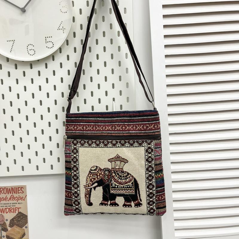 Ethnic Embroidered Cotton Mini Shoulder Bag With Multiple Compartments For Casual Outfits