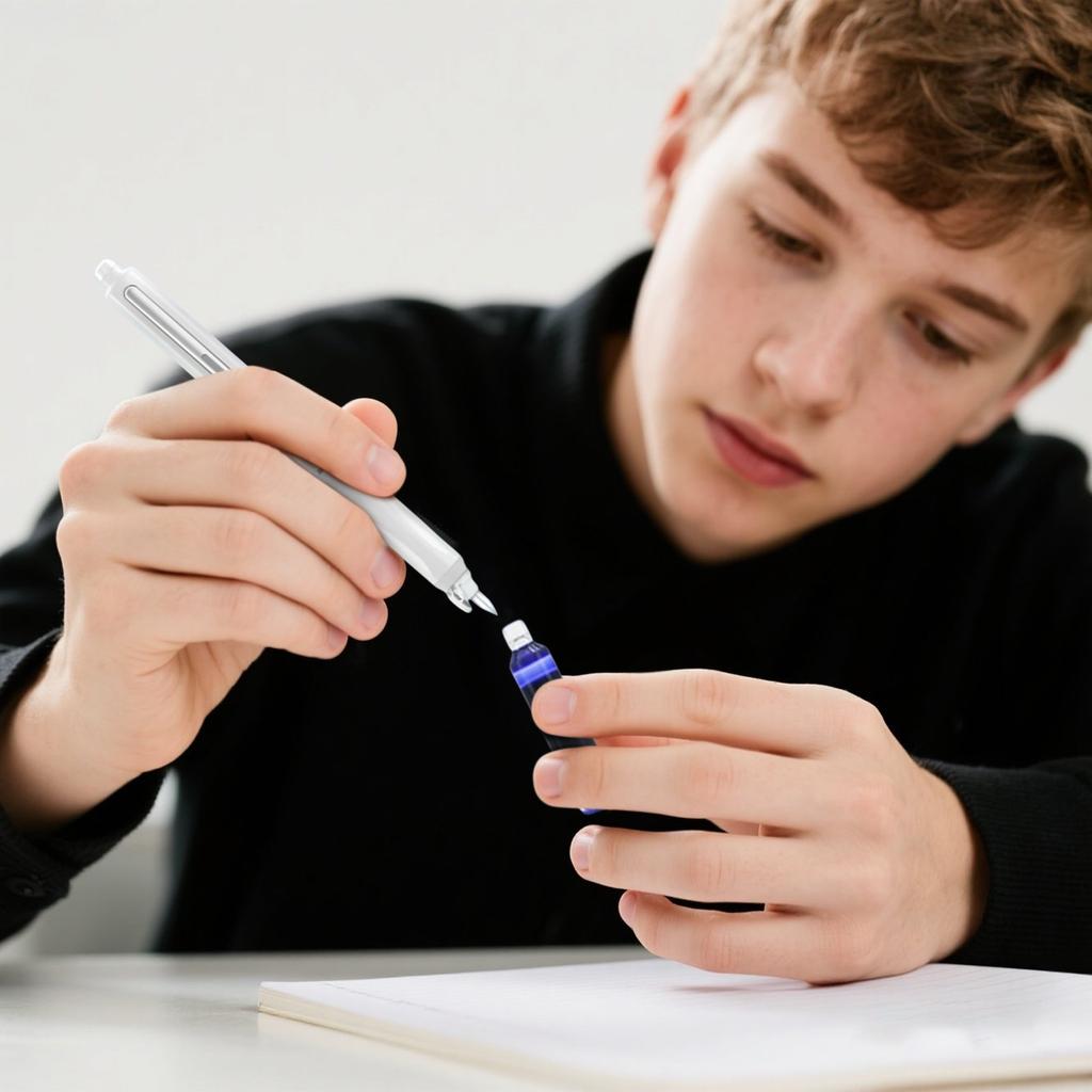 Space Capsule Click Pen, Small Cabin Door Technology Sense Student Homework Practice Calligraphy Fine Tip Nonsplash Ink Pen Set 2ml