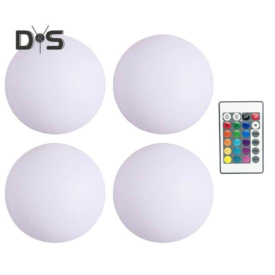 2/4 szt. Pływające światło basenowe z pilotem 16 kolorów RGB Zmieniające IP68 Wodoodporne Zasilane bateryjnie Zewnętrzny basen Wanna z hydromasażem Świecąca kula okrągła