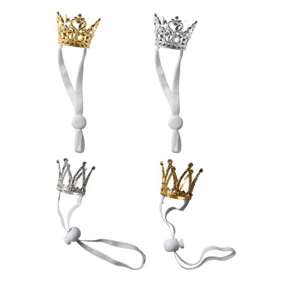 Retro Korona dla Chomika Tiara z Cyrkoniami Opaska na Głowę Mała Tiara dla Zwierząt z Regulowanym Paskiem dla Chomików Papug Królików Akcesorium na Imprezę Urodzinową
