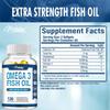 Triple-strength Omega-3 Fish Oil Capsules, Wild-caught EPA and DHA, Omega-3 Fatty Acids, Suitable for Adults.