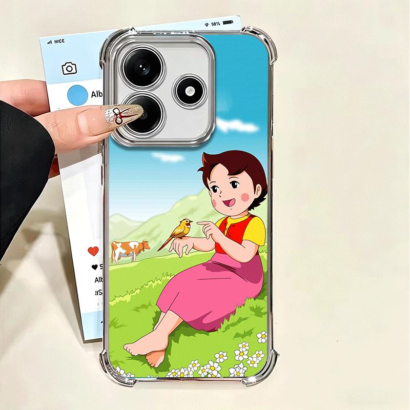 

Heidi Cartoon Cute Plating Phone Case For Xiaomi Poco X5 X6 X7 X8 Pro Max F8 Ultra F7 M8 M7 M5S Redmi 15C 15 14C 13C 13 X3 12C F Xiaomi Redmi 13