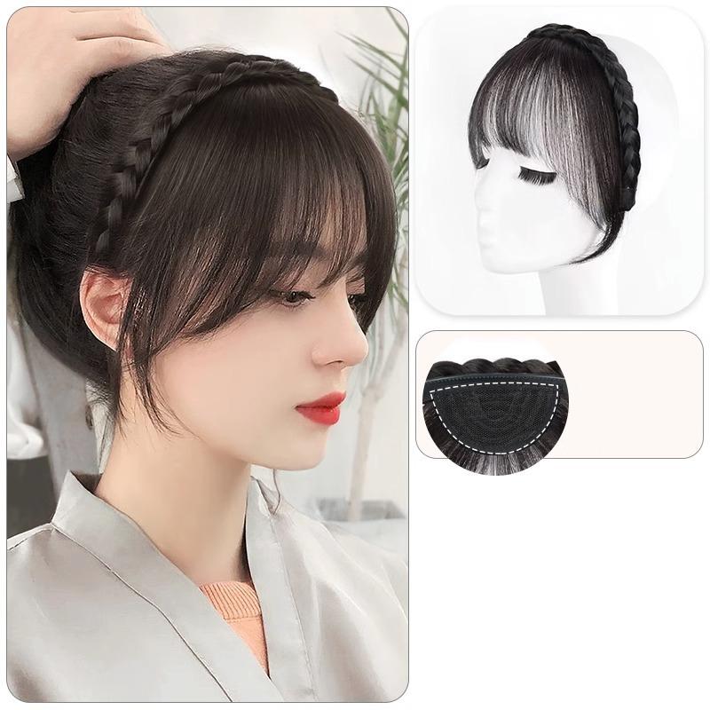 Wig Headband Air Bangs Natural Invisible Straight Bangs Seamless Natural Forehead Fake Bangs Hairstyle Tools