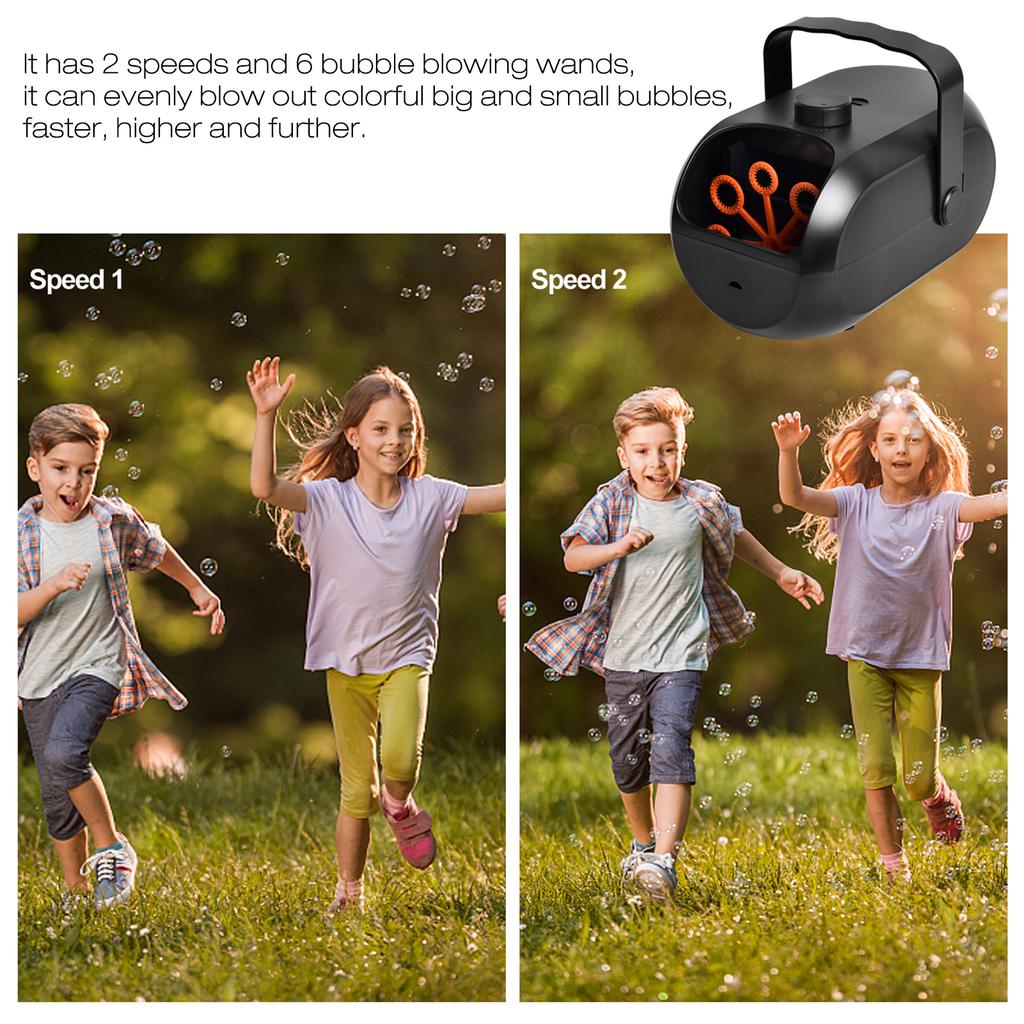Seifenblasenmaschine Automatische Seifenblasenmaschine Tragbar Wiederaufladbar Seifenblasenmacher 4800+ Blasen pro Minute Blasen für Kinder