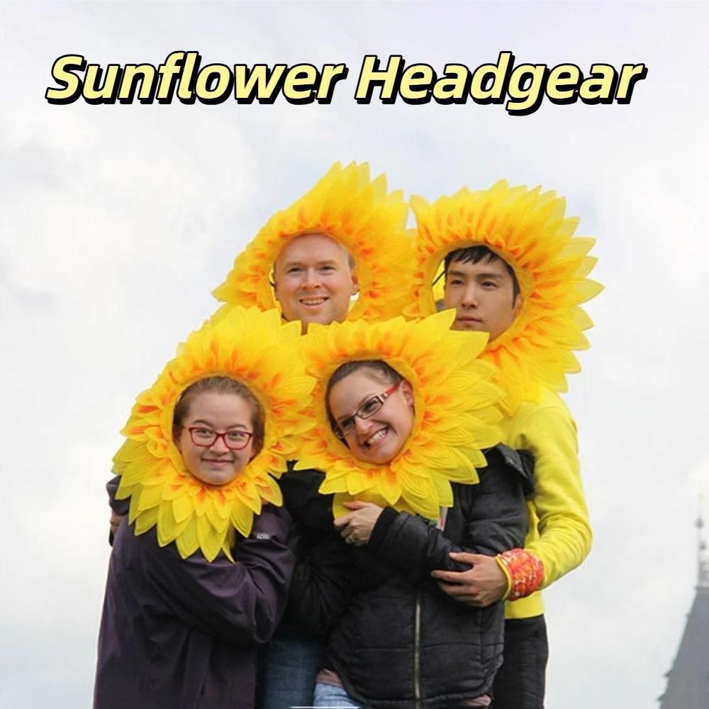 Yellow Party Sunflower Hat Funny Sunflower Hat Headpiece Cute Sunflower Headgear  Music Festival