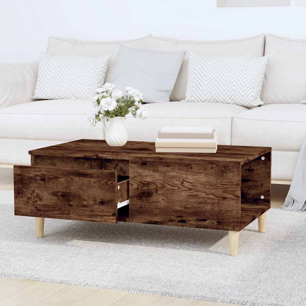 Vidaxl Coffee Table, Smoked Oak, 90X50X36.5 Cm