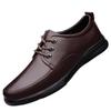 Autumn New Men’s Breathable Leather Loafers - Soft Sole Cowhide Casual Shoes for Middle-Aged Men