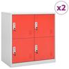 VidaXL 2x Locker Cabinets Lockable Filing Cabinets Storage Cabinets Organizer Office Light Grey and 3095225