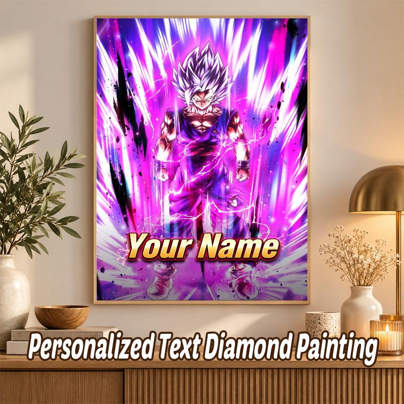 Dragon Ball Gohan Custom Name Diamond Painting Personalized 5D Full Drill DIY Diamond Art Home Decor