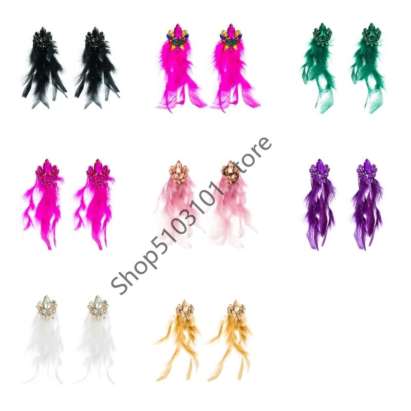 Bohemian Rhinestones Floral Long Earrings For Women Elegant And Stylish Luxury Statement Gift