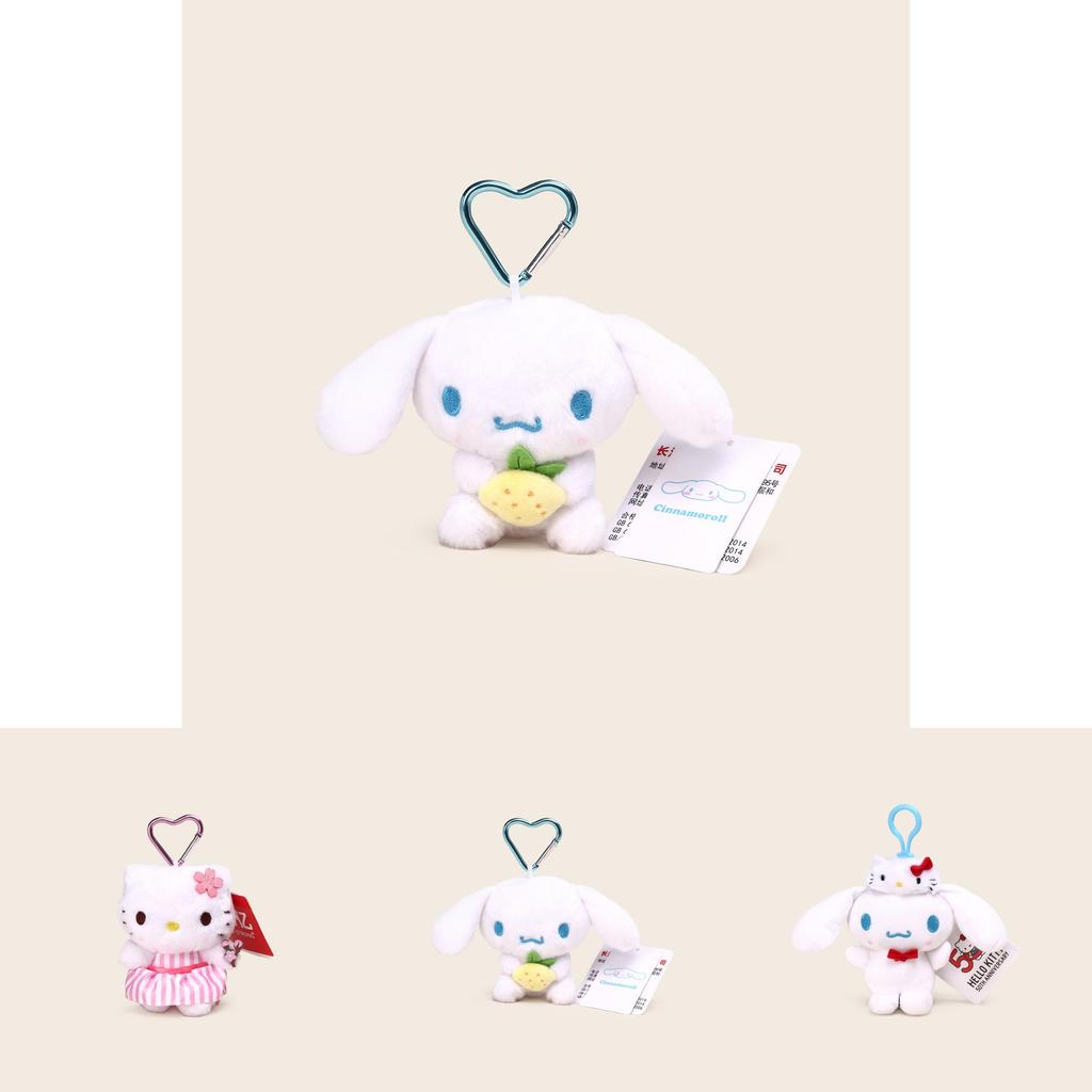 Cinnamoroll Kuromi Character Plush Keychain With Heartshaped Cherry Blossom Hello Kitty For School Bag Gift