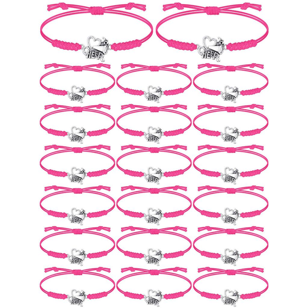 Horn team bracelet set hand woven wax rope love cheer pendant adjustable cheerleader set bracelet