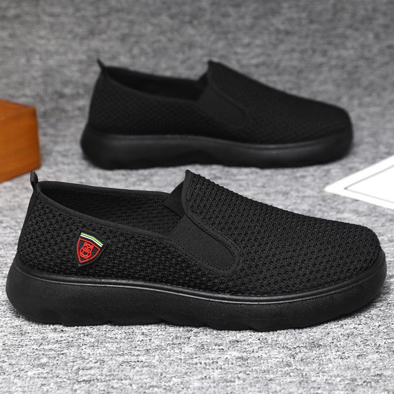 Men's shoes polyurethane sole light soft sole comfortable walking net shoes one pedal casual lazy shoes