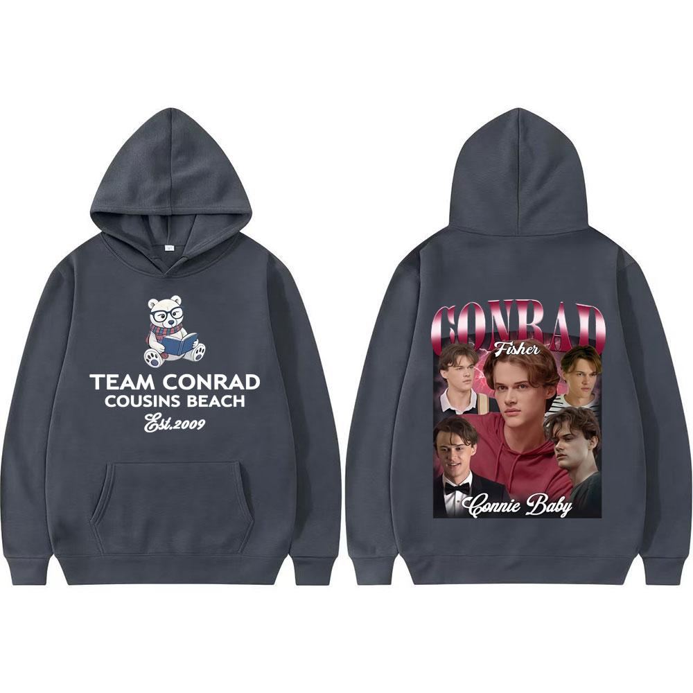 Team Conrad Cousins Beach Sweatshirt I Turned Pretty Movie Y2k Conrad Fisher Hoodies Men Women Oversized Loose Hoodie Streetwear