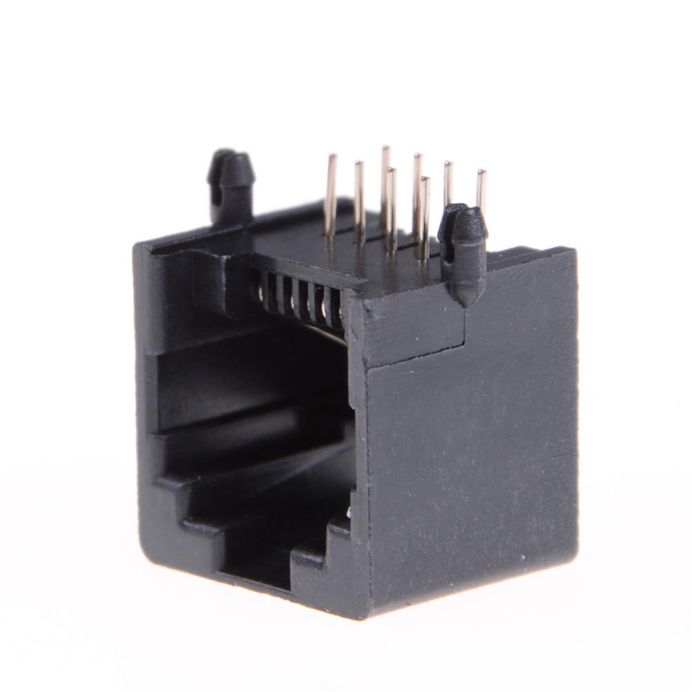 10pcs/lot RJ45 8P8C Computer Internet Network PCB Jack Socket Black,Gray