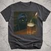 Funny Black Cat Drinking Beer Shirt, Vintage Cat Meme Graphic Tee, Cat Lover Gift, Silly Novelty Shirt for Men Women