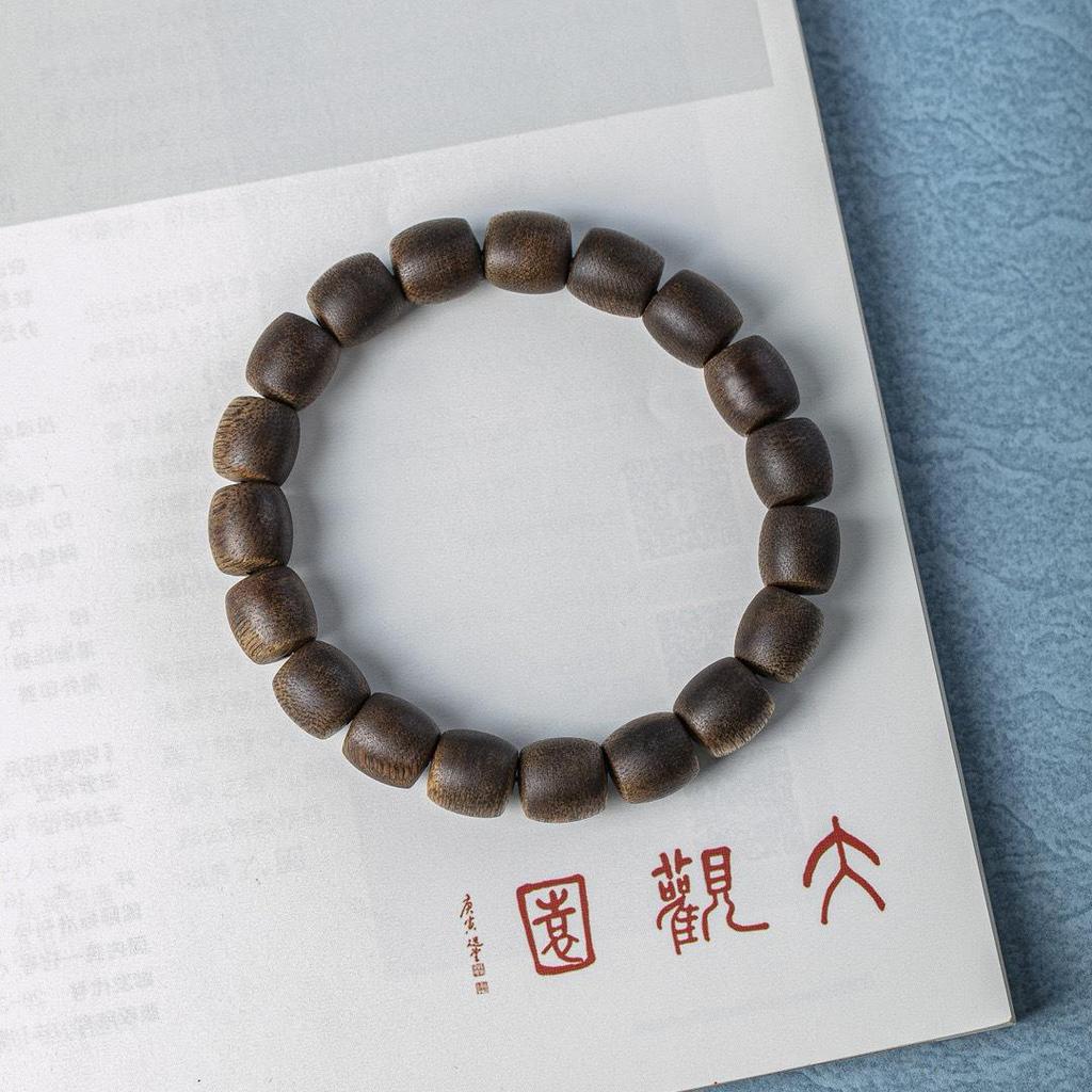Authentic Vietnamese Agarwood Beads Bracelet for Men and Women – Hoi An Wenwan Style with Fragrant Wild Wood