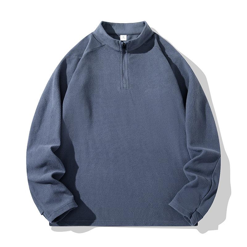 Autumn and Winter Bottoming Solid Color Long-sleeved Men's Stand-collar Long-sleeved T Fashion Casual Top