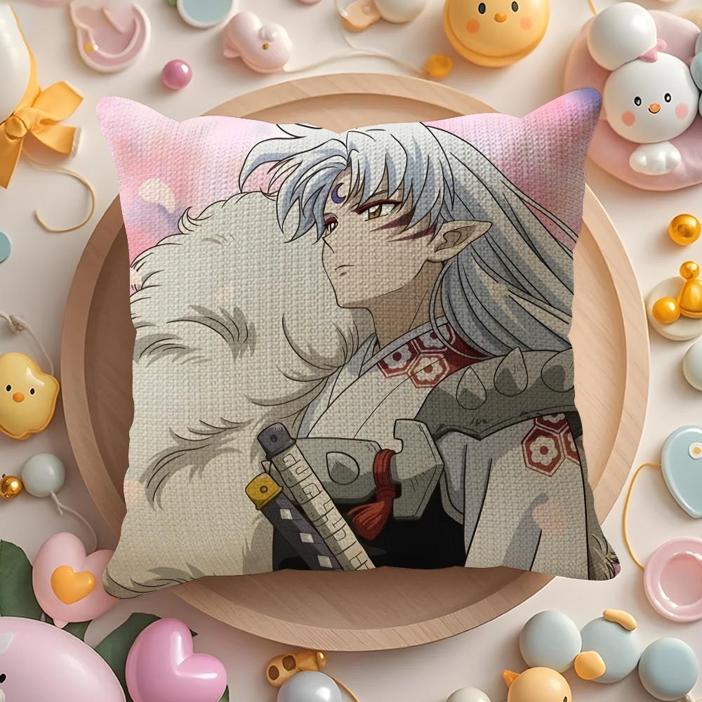 Anime Cool lInuyasha Sesshomaru Pillow Case Pattern Printed Pillowcase for Living Room Sofa Cushion Cover Bedroom Decor