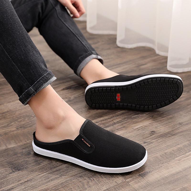 Men's Summer Breathable Backless Slip-on Slippers - Comfortable Casual Outdoor Wear