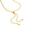 Classic Rice Bead Chain Y-Shaped Necklace for Women,Gold Plated Stainless Steel Adjustable Necklaces,Trendy Jewelry Gifts