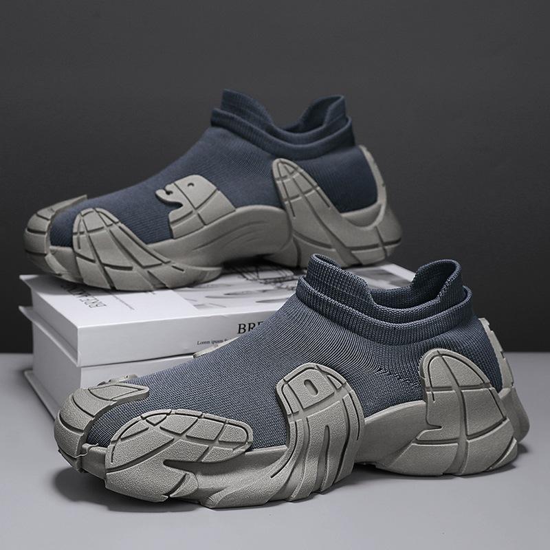Flying Woven Socks Shoes Men's 2024 New Summer Men's Shoes Sports Trendy Shoes Teen Students Platform Mecha Shoes