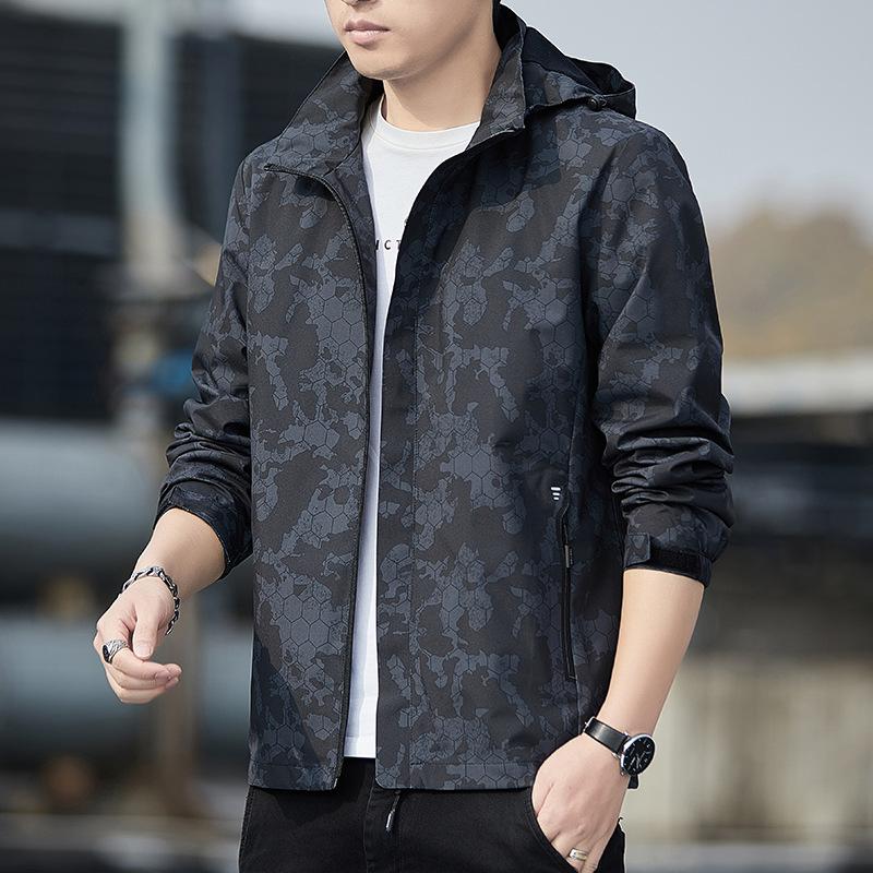 Jacket Men's Spring and Autumn New Style Removable Hooded Windproof Jacket Outdoor Fashion Mountaineering Jacket