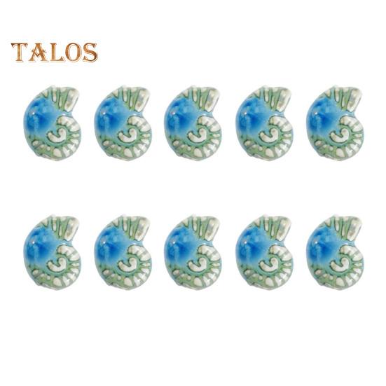 

10 шт. разбросанных бусин ручной работы в форме ракушки керамические летние бусины для изготовления ювелирных изделий браслетов ремесел зелёный