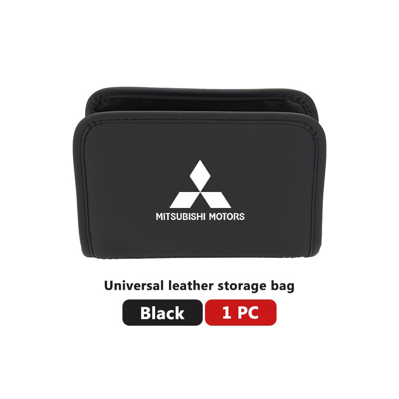 Car Leather Air Vent Hanging Organizer Phone Key Holder Storage Box For Mitsubishi Outlander Lancer L200 ASX Pajero Grandis
