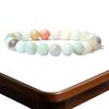 8mm Agate Natural Stone Bracelet - Fashionable Single Strand Elastic Beaded Bracelet with Round Crystal Beads