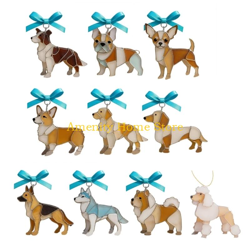F26C Artistic Dog Sun Catcher Pendant Adds Brightness To Window And Room Decoration