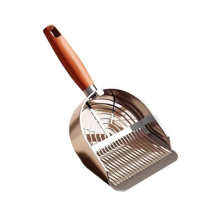 Stainless Steel Cat Litter Shovel, Fine Hole Thickened Long Handle Shovel, Cat Litter Hollowed Out Shovel, Pet Poop Scoop, Artif