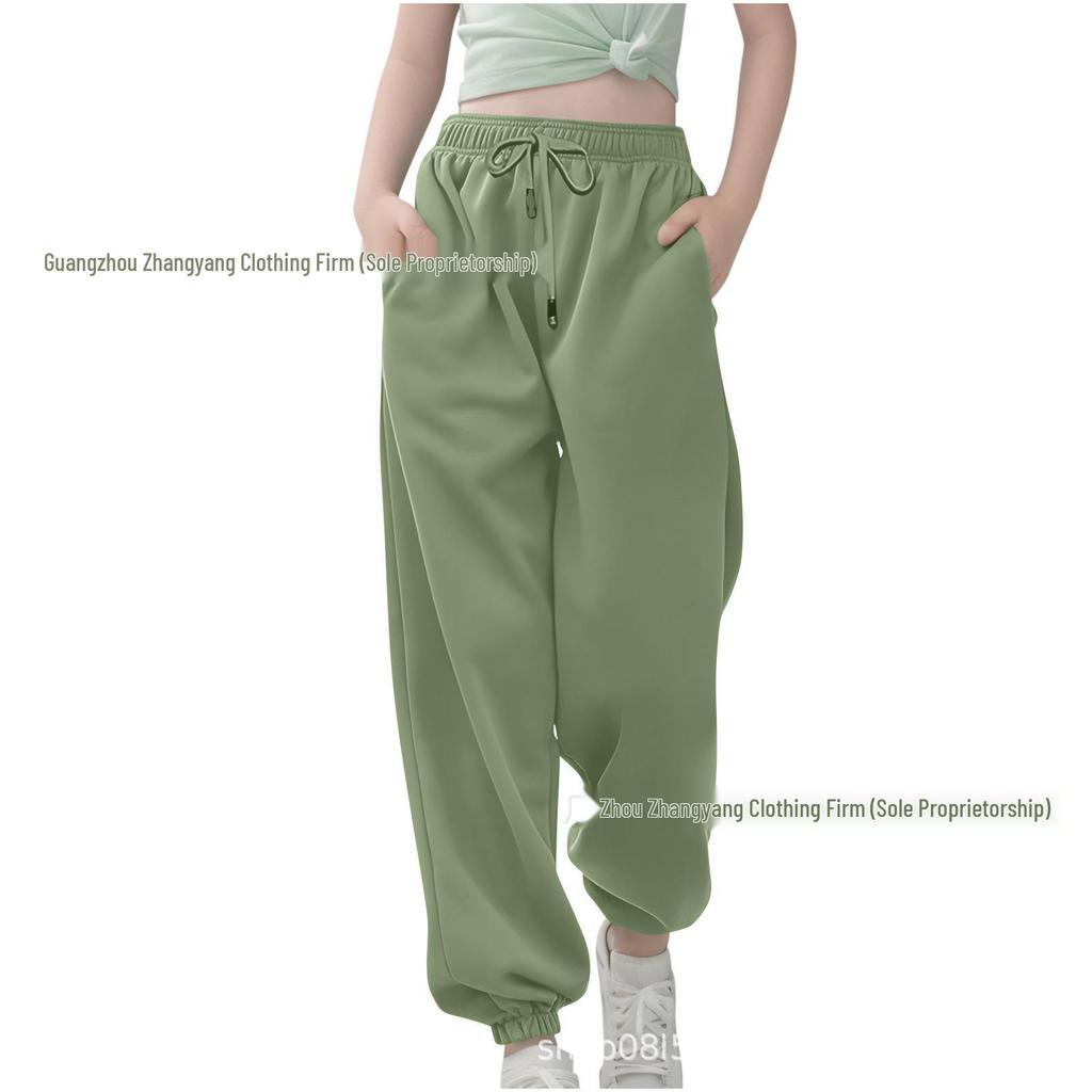 Pantaloni della tuta tinta unita larghi per bambini 2024 per primavera e autunno