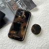 Luxury Amber Tortoiseshell Holder Case For iphone 16 Pro 15 14 11 12 13 Pro Max INS Korea Girl Soft Cover  New Stylish Shell
