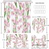 New Pink Tulip Pattern Shower Curtain Set - Personalized Four-Piece Design