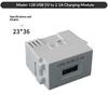 1 stk. 220V Stikkontakt 5V2.1A Mobiltelefon Opladningspanel USB Strømmodul 5V Transformer Opladningsstrøm Vekselstrømsadapter