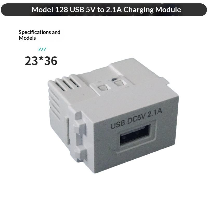 1 stk. 220V Stikkontakt 5V2.1A Mobiltelefon Opladningspanel USB Strømmodul 5V Transformer Opladningsstrøm Vekselstrømsadapter
