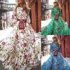Abito casual floreale stampato Moda donna Primavera Estate Scollo a O Taglie forti Abito donna A-line Ampio Vacanza Spiaggia Abiti lunghi Abiti eleganti 592