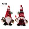 Christmas Table Decor Plush Gnome Decoration, Nordic Xmas Scandinavian Tomte Elf with Figurine Pine Tree Branch for Desk Shelf Fireplace Winter
