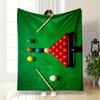 Triangular Arrangement of Red Balls with Scattered Colorful Balls On Green. for All Seasons Blanket Lunch Break Throw Gift