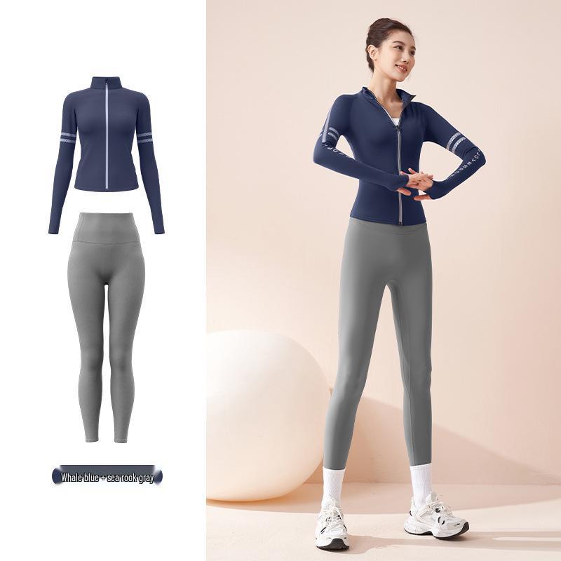 

Autumn & Winter Breathable Women s Fitness & Running Sportswear Set with Letter Print M