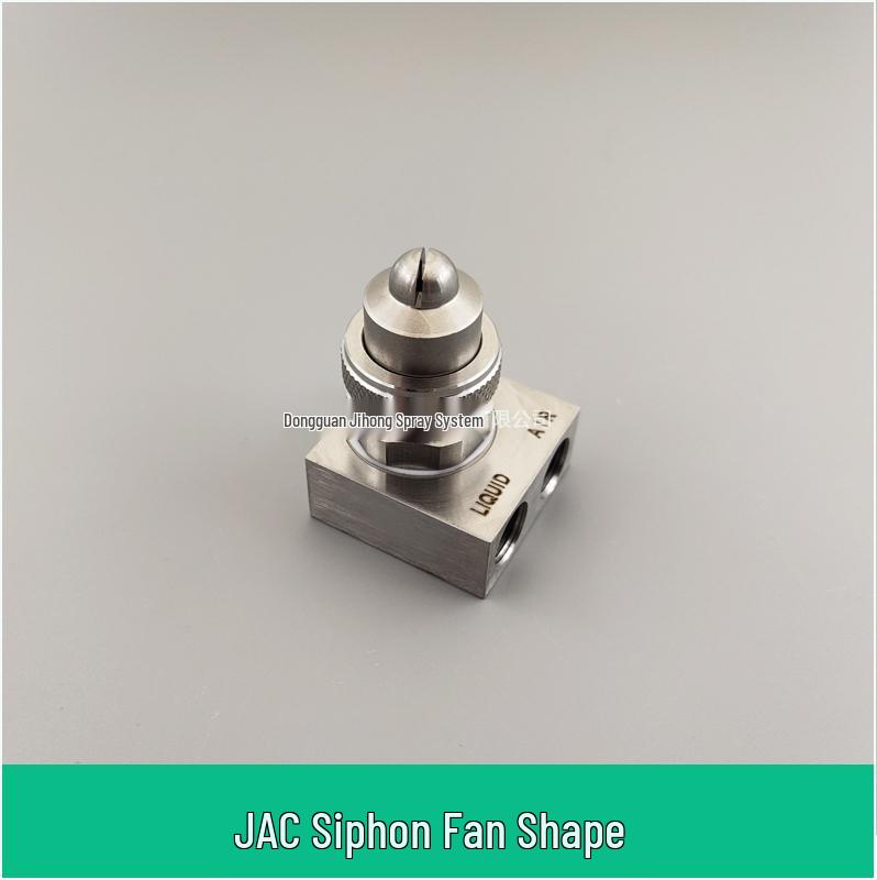 JAC Adjustable Stainless Steel Air-Water Atomizing Nozzle for Dust Removal, Wide-Angle Fan-Shaped Spray