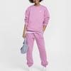 Nike Sportswear Club Fleece Comfortable Solid Color Embroidered Crew Neck Long Sleeve Magic Flamingo Youth Kids tops FD2923646
