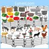 Farm Scene Animal Models Set Pvc Farm Animal And Vegetables Figure Toy For Kids Play And Decoration